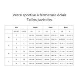 Rouge et Or Badminton - Veste sportive avec fermeture éclair - Tailles juvéniles - Noir