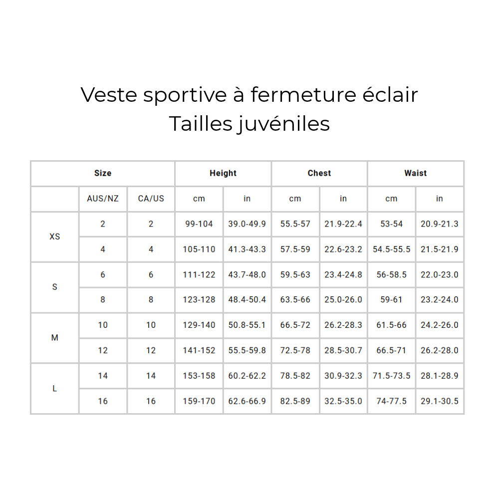 Rouge et Or Badminton - Veste sportive avec fermeture éclair - Tailles juvéniles - Noir