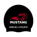 Mustang - Silicone Bathing Caps for Long Hair - CUSTOMIZED - Black