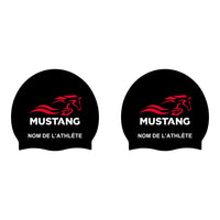Mustang - Silicone Bathing Caps for Long Hair - CUSTOMIZED - Black