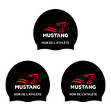 Mustang - Silicone Bathing Caps for Long Hair - CUSTOMIZED - Black