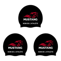 Mustang - Silicone Bathing Caps for Long Hair - CUSTOMIZED - Black