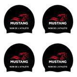 Mustang - Silicone Bathing Caps for Long Hair - CUSTOMIZED - Black