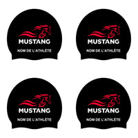 Mustang - Silicone Bathing Caps for Long Hair - CUSTOMIZED - Black