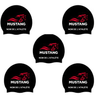 Mustang - Silicone Bathing Caps for Long Hair - CUSTOMIZED - Black
