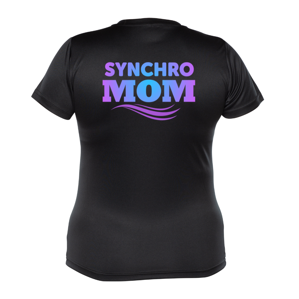Nixines - Synchro Mom - Design 1 - Chandail technique à manches courtes - Féminin - Noir