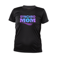 Nixines - Synchro Mom - Design 2 - Technical short-sleeved tee  - Feminine - Black