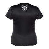 Nixines - Synchro Mom - Design 2 - Technical short-sleeved tee  - Feminine - Black
