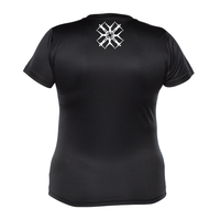 Nixines - Synchro Mom - Design 2 - Technical short-sleeved tee  - Feminine - Black