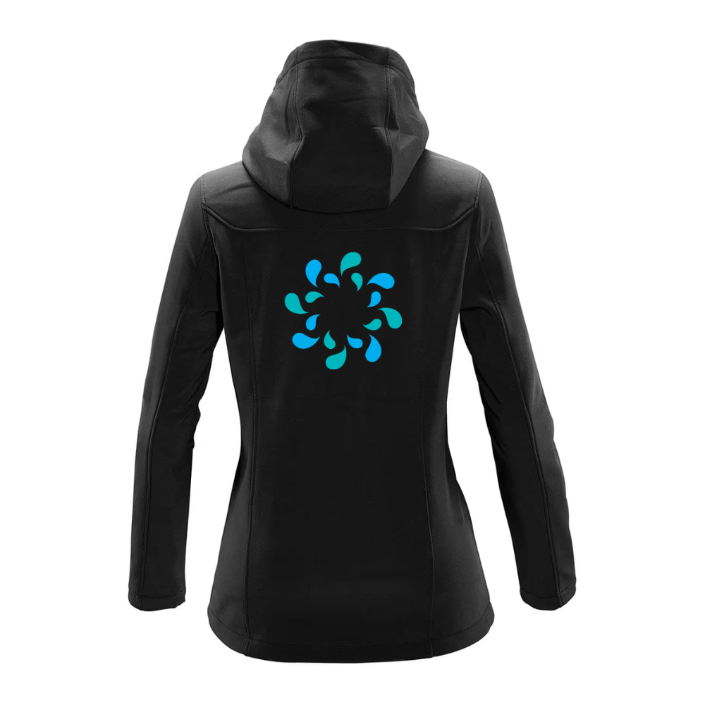 Québec Excellence Synchro - Veste Légère à capuche - Femme - Noir et Gris