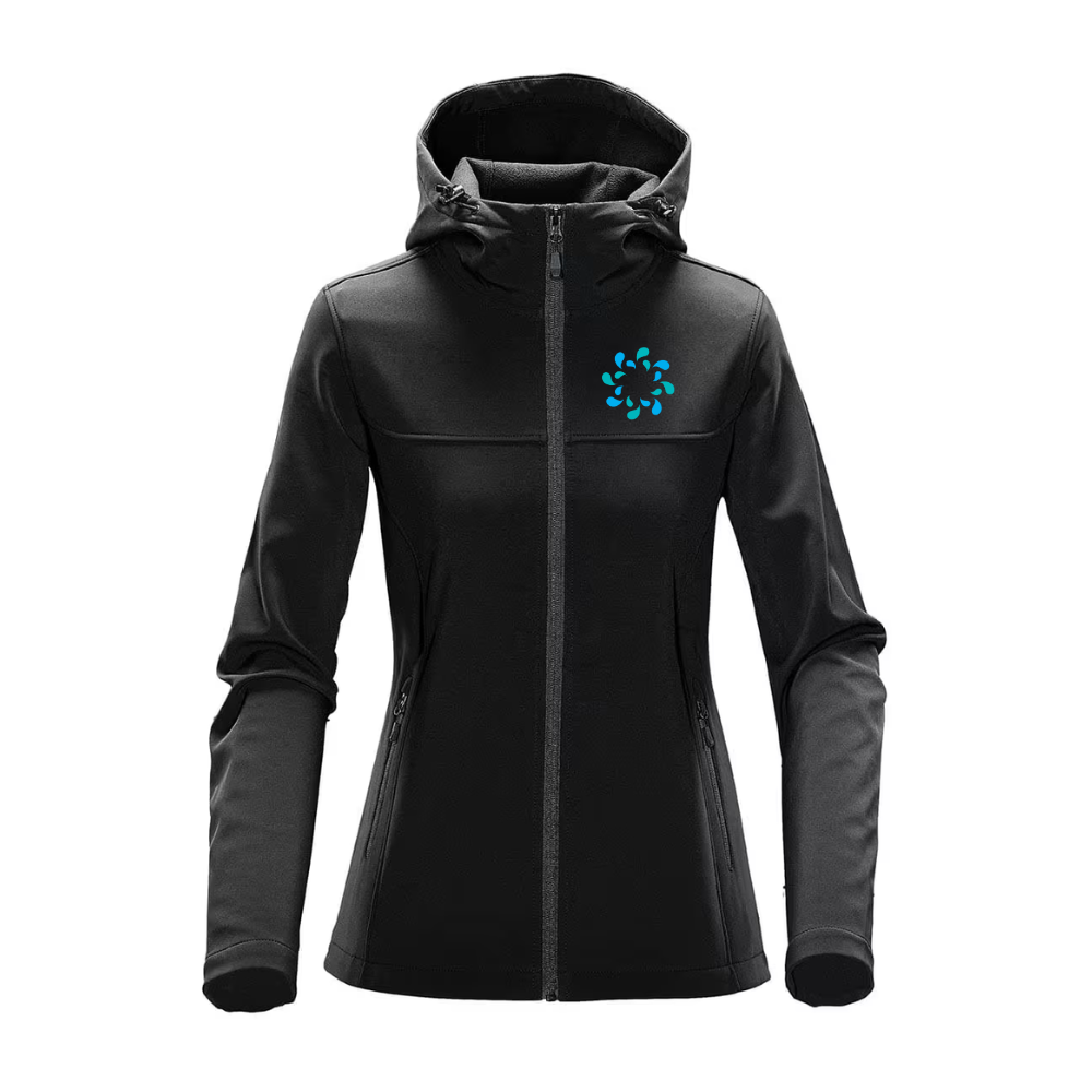 Québec Excellence Synchro - Veste Légère à capuche - Femme - Noir et Gris