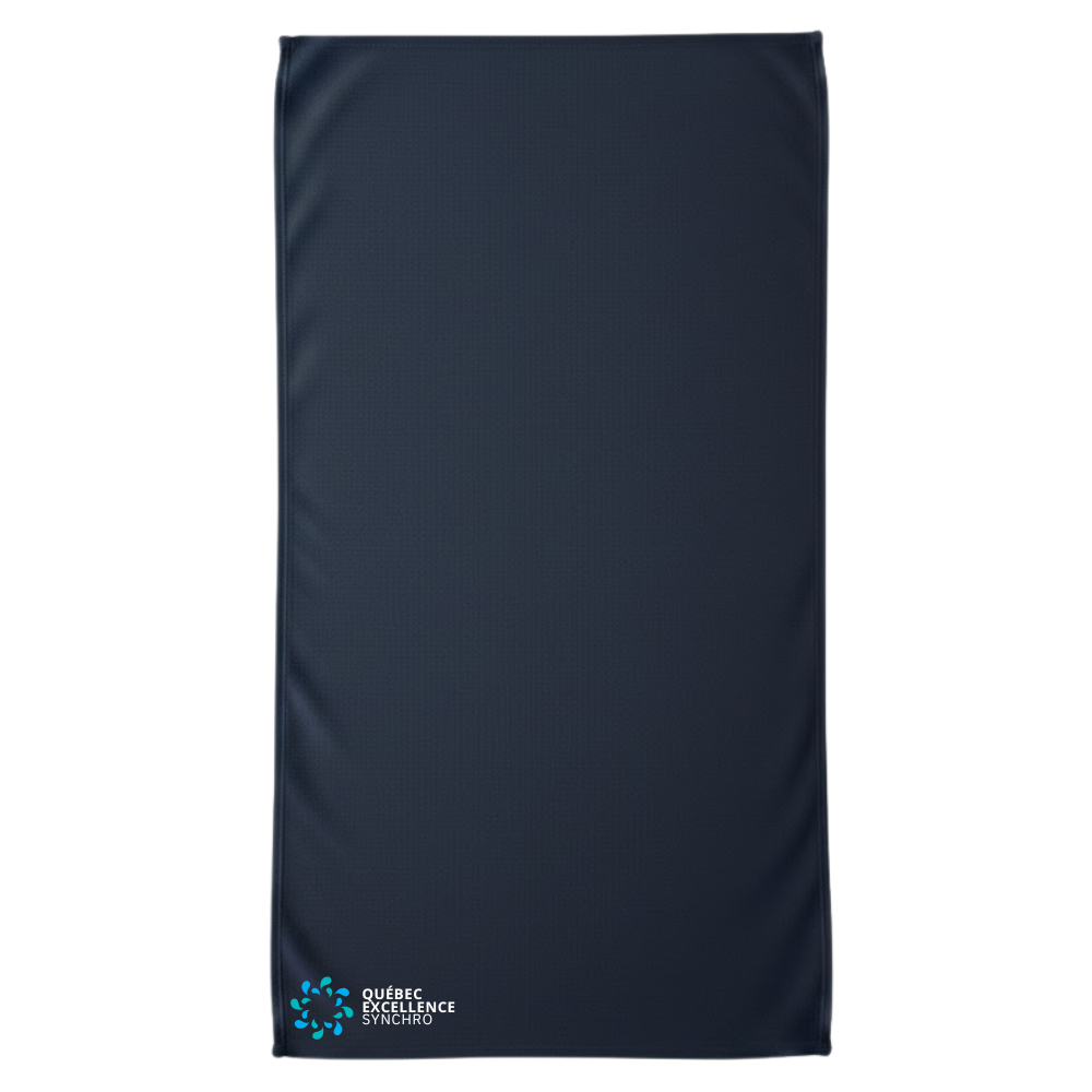 Québec Excellence Synchro - Serviette sportive en microfibres - Grade supérieur - Bleu Minuit