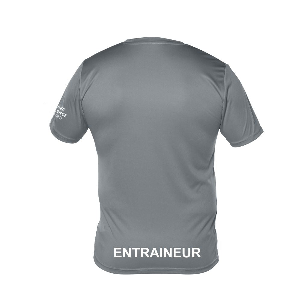 Québec Excellence Synchro - ENTRAINEUR - Chandail technique à manches courtes - Homme - Gris foncé