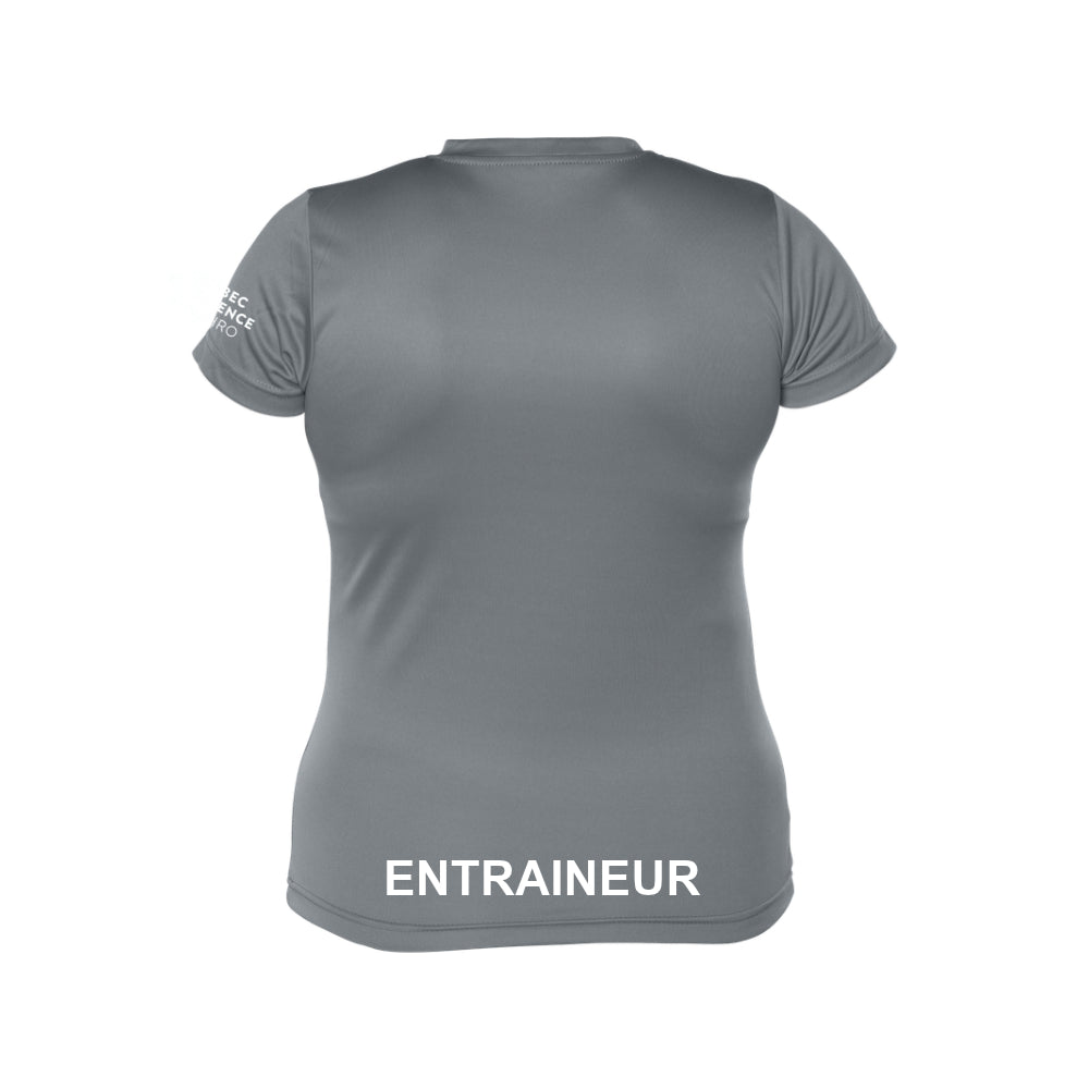 Québec Excellence Synchro - ENTRAINEUR - Chandail technique à manches courtes - Féminin - Gris