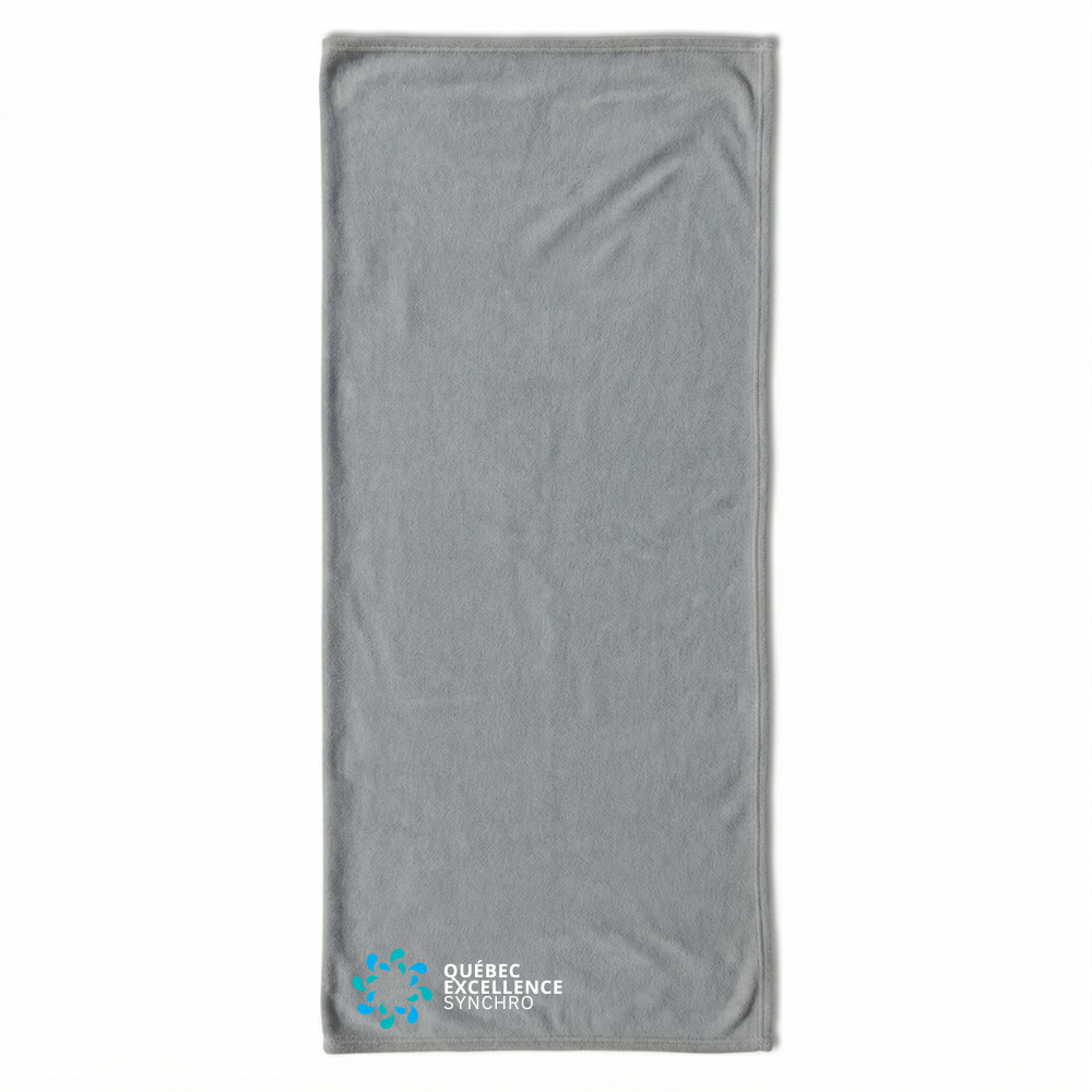 Québec Excellence Synchro - Serviette sportive en microfibres - Grade supérieur - Gris cachemire