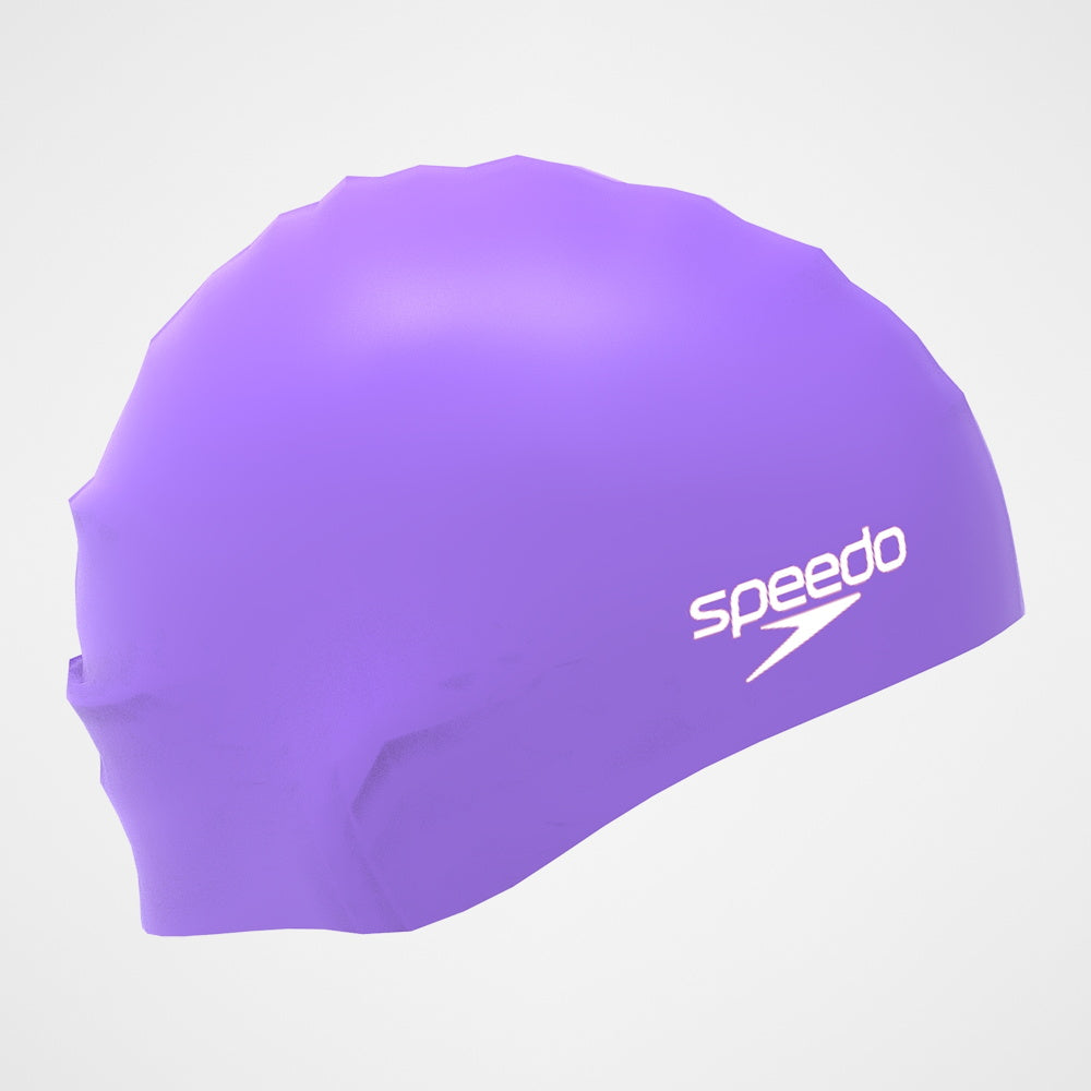 Speedo Biofuse Elastomeric Solid Silicone swim cap designed for snag-free fitness and lap swimming comfort.