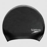 Bonnet de natation en silicone Speedo Long Hair pour nageurs aux cheveux longs et volumineux.