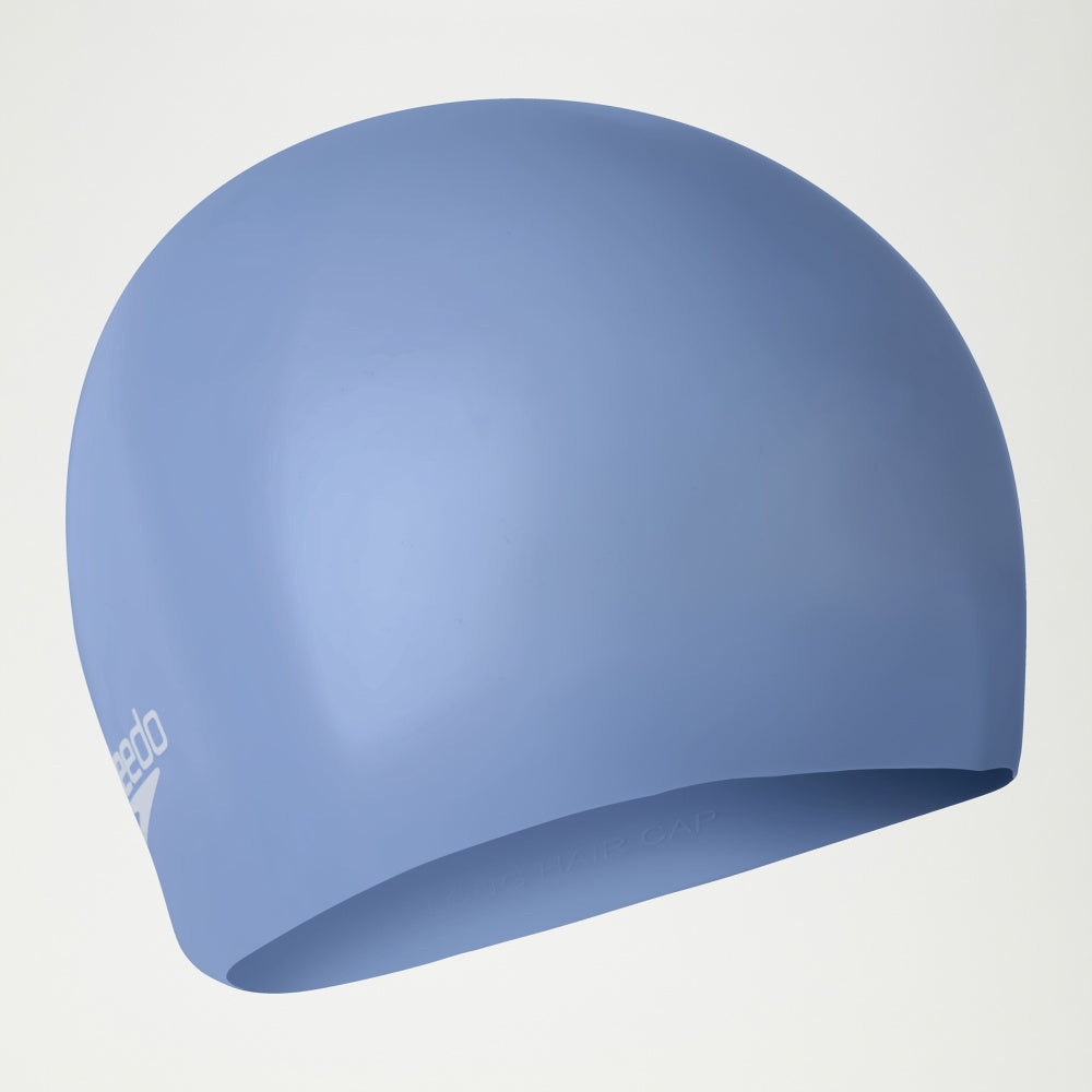 Speedo Long Hair Silicone Cap center-mount swim cap designed for swimmers with long or thick hair.