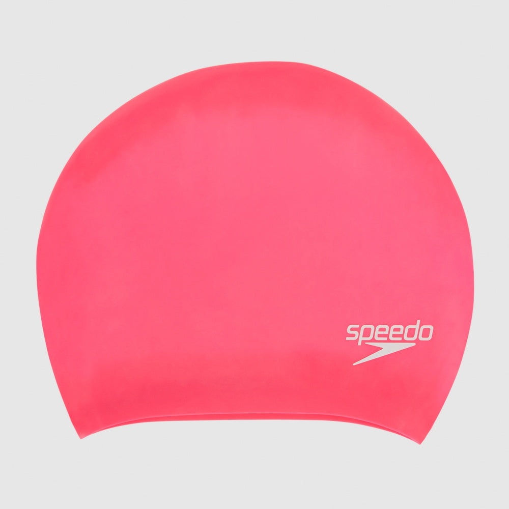 Bonnet de natation en silicone Speedo Long Hair pour nageurs aux cheveux longs et volumineux.