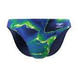 Men's Speedo Male Lightning Brief training and competitive swim brief featuring a graphic pattern.