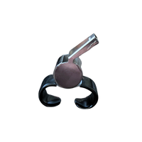 Nation Sport - Pro Heritage Chrome - Sifflet en métal avec bille - Attache pour doigt