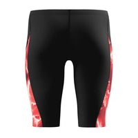 Men's long leg Speedo Male Lightning Jammer competitive training swimsuit featuring a graphic pattern.