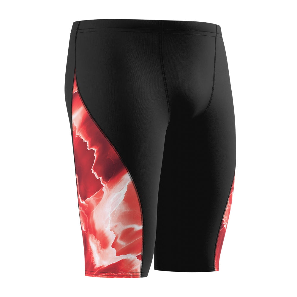 Maillot de bain de natation style jammer long pour homme Speedo Male Lightning avec motif graphique.