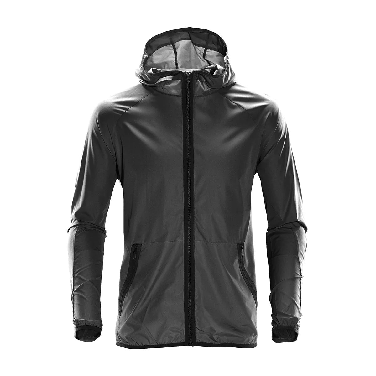 Veste coupe-vent à capuche pour homme - Gris foncé