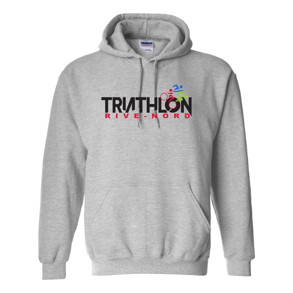 Triathlon Rive-Nord - Chandail molleton à capuchon (Kangourou/Hoodie) - Adulte - Gris