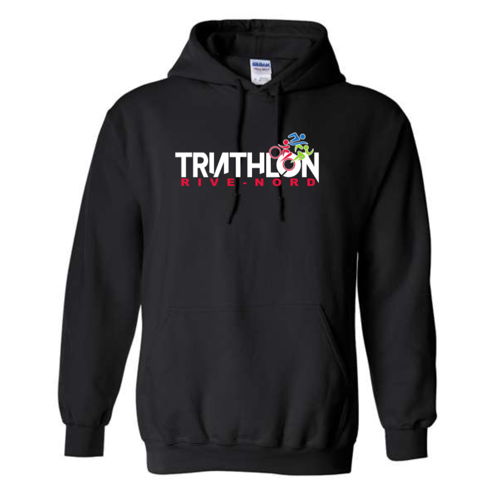 Triathlon Rive-Nord - Chandail molleton à capuchon (Kangourou/Hoodie) - Adulte - Noir