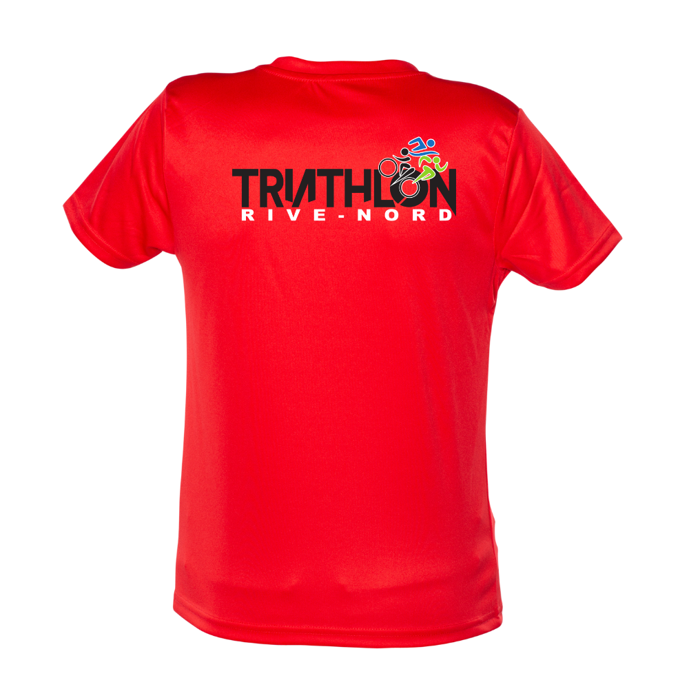 Triathlon Rive-Nord - Chandail technique à manches courtes - Enfant - Rouge