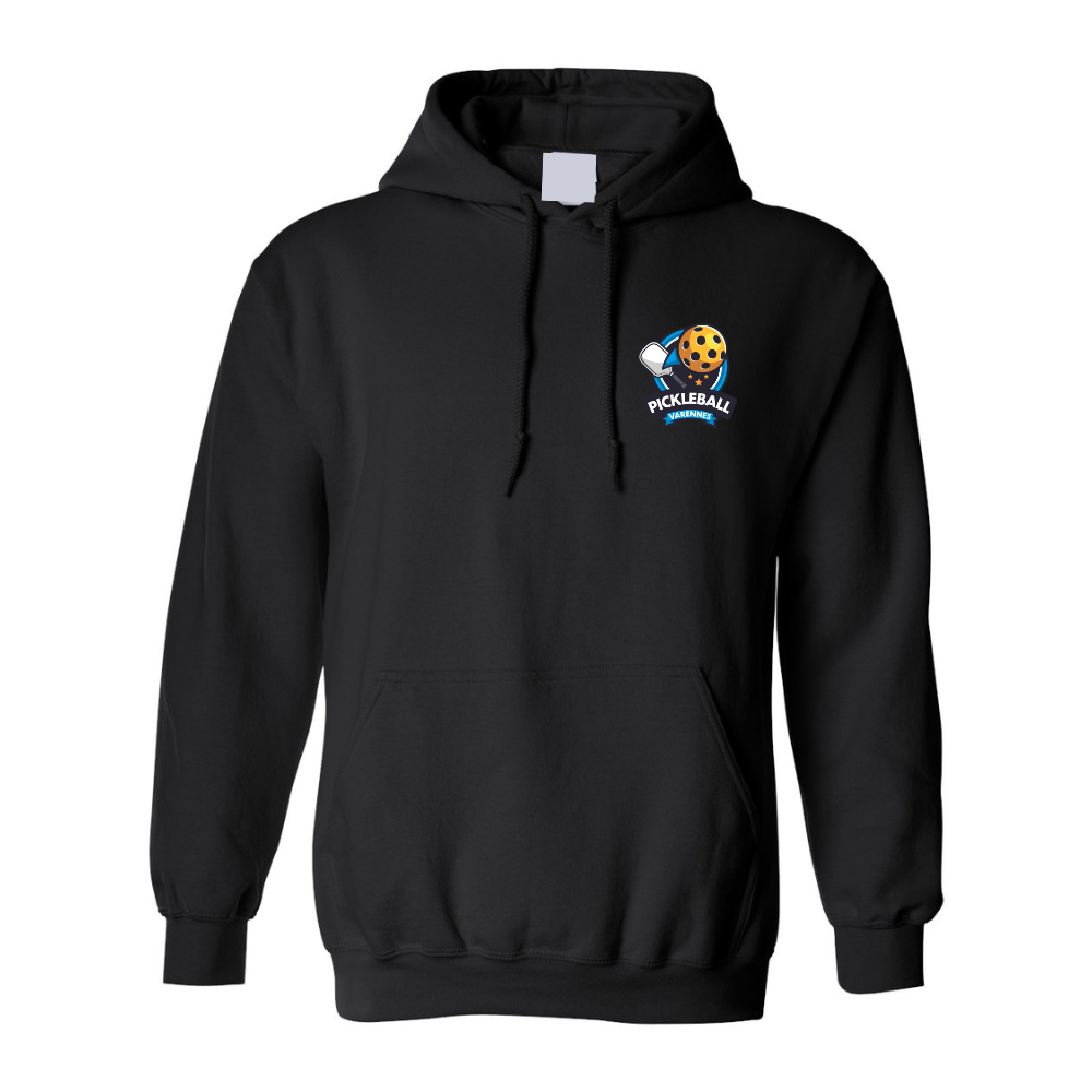 Pickleball Varennes - Hooded Sweatshirt (Kangaroo/Hoodie) - Adult - Black - Version PICKLEBALL