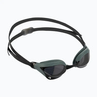 Competition swim goggles with wide lenses and hydrodynamic profile