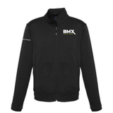 a black jacket with the bmx logo on it
