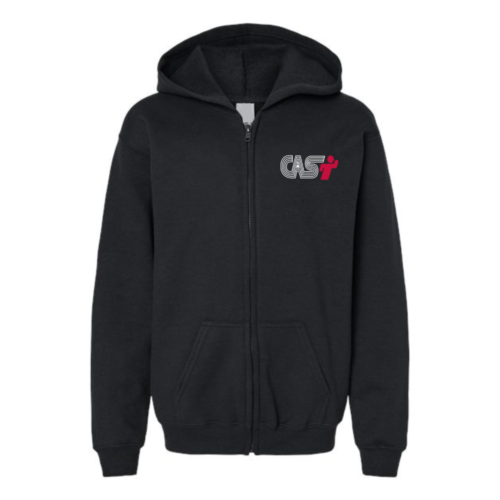 Hooded fleece jacket with zip - Juvenile - Black
