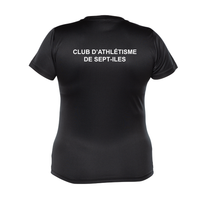 Short-sleeved technical sweater - Women - Black