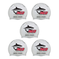 RED - Custom Silicone Swim Caps - Silver