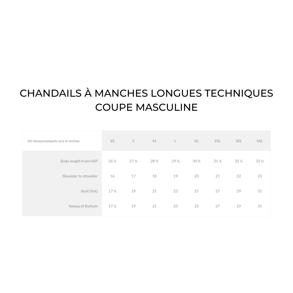 CNHR - Chandail technique, à manches longues - Masculin - Blanc