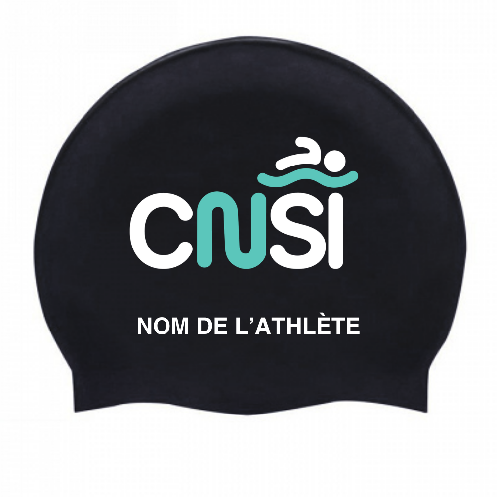 CNSI - Casques de bain en silicone personnalisés - Noir