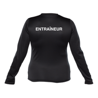 CNSI - Chandail technique, à manches longues - Féminin - ENTRAÎNEUR - Noir