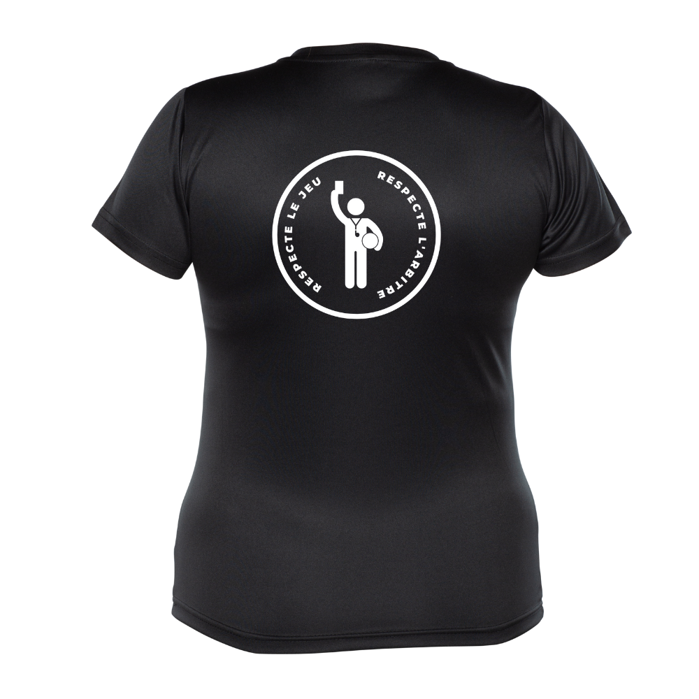 Referee - Technical short-sleeved shirt - Women - Black - Version with REFEREE identification