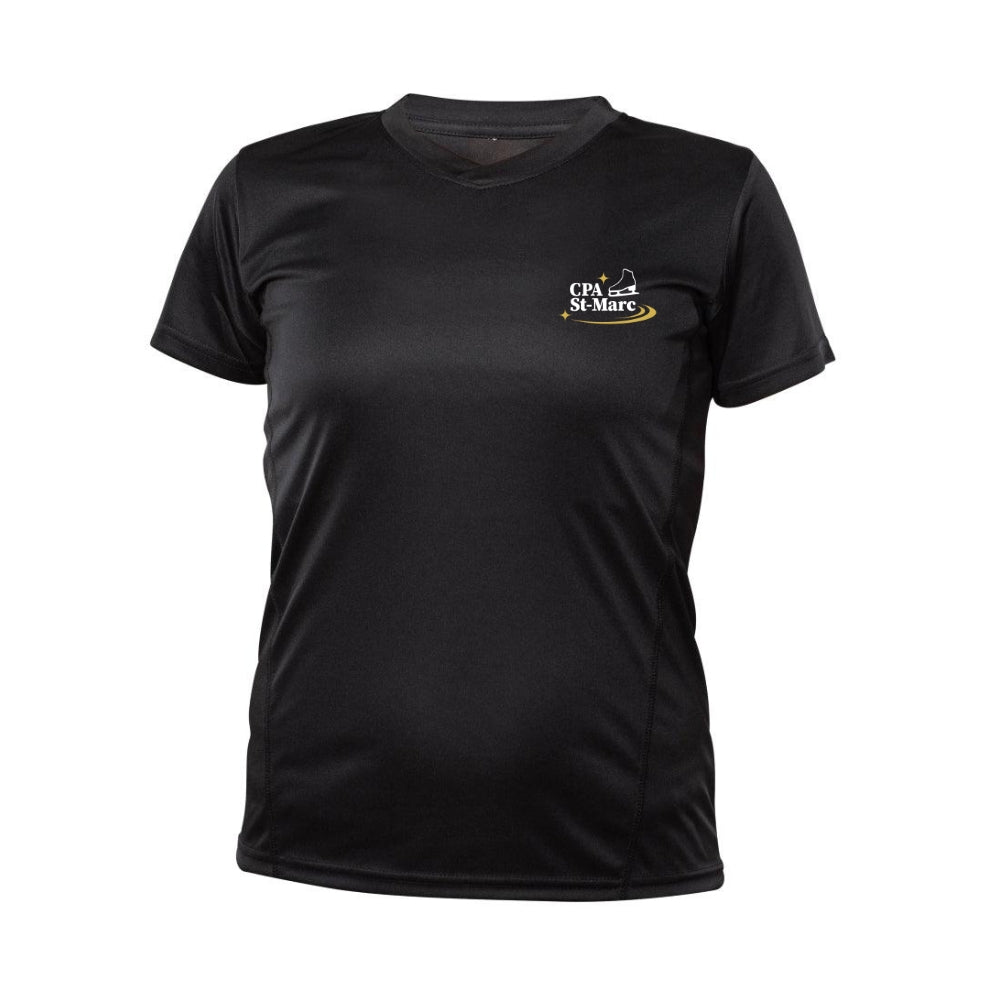Short-sleeved technical sweater - Women - Black