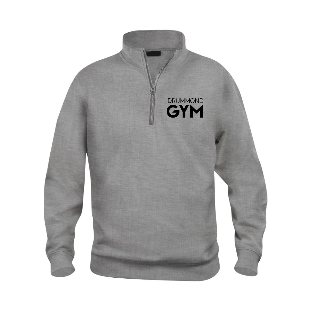 Drummond Gym - Coton ouaté à Demi-Zip Unisexe - Gris mélangé