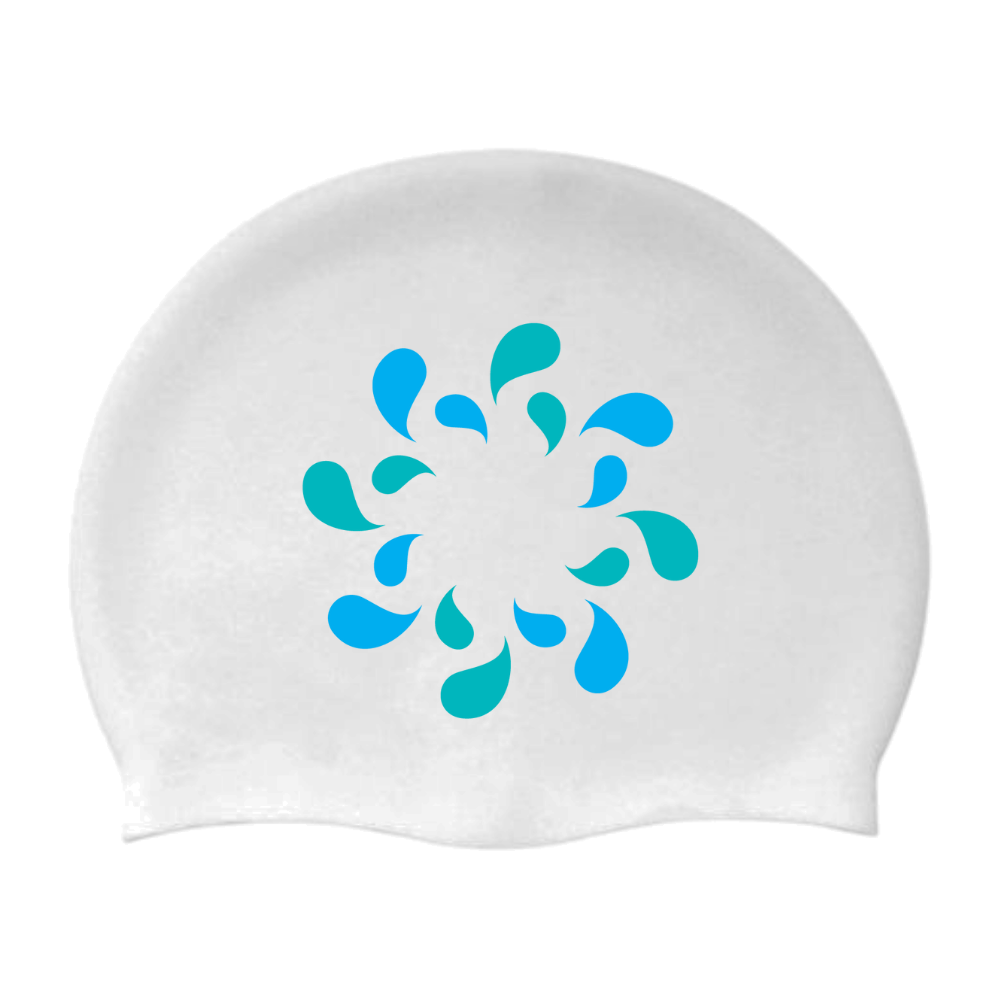 Québec Excellence Synchro - Casque de bain en silicone pour cheveux longs - Blanc