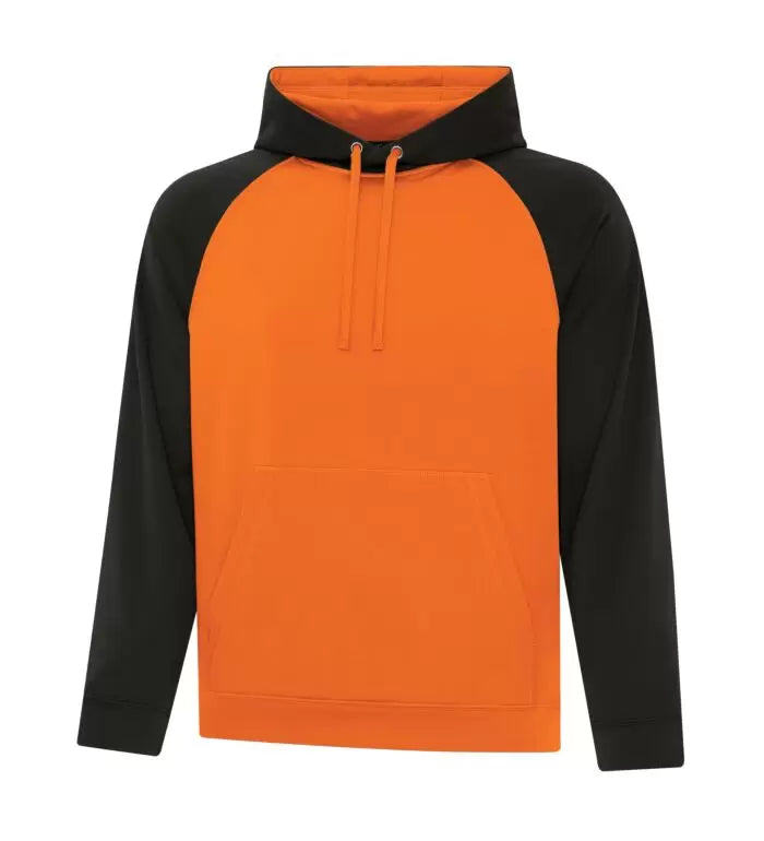 Performance Hoodie, Kangaroo Type - Adult - Orange and Black