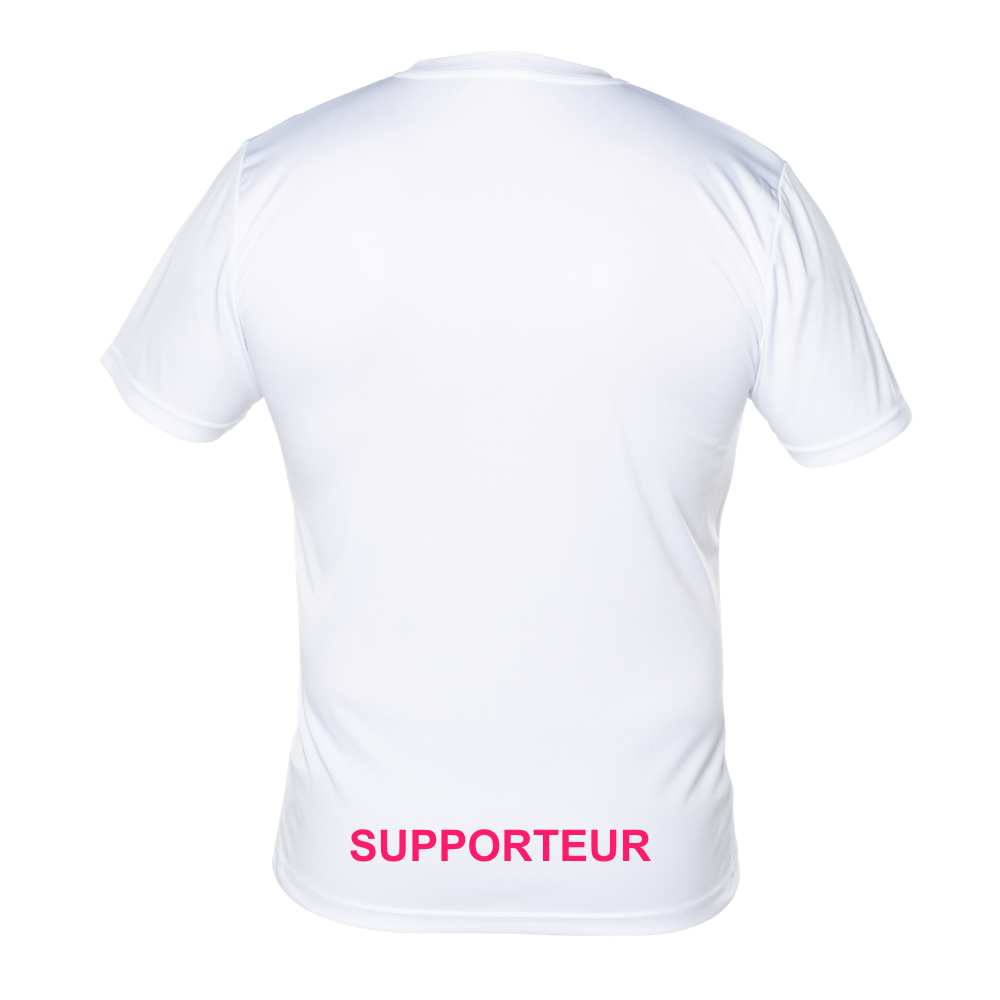 Flamants Roses - Chandail technique à manches courtes - Homme - Supporteur - Blanc