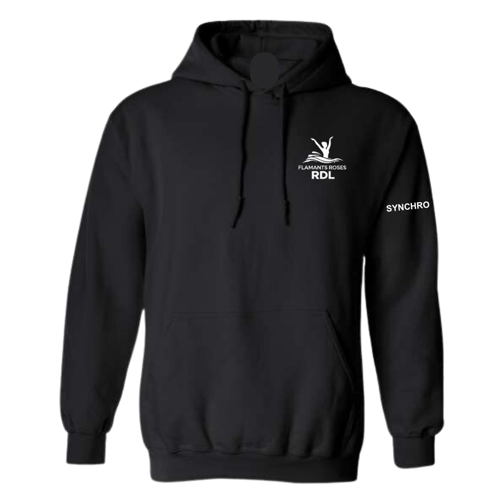 Pink Flamingos - Fleece hooded sweater (Kangaroo/Hoodie) - Adult - Black
