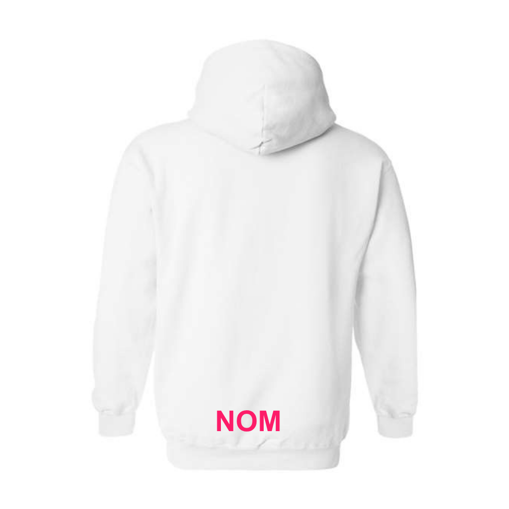 Flamants Roses - Chandail molleton à capuchon (Kangourou/Hoodie) - Adulte - Athlète - Blanc