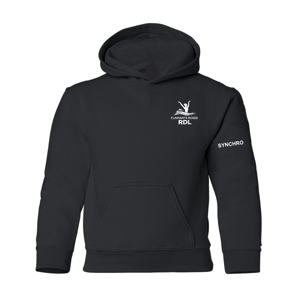 Pink Flamingos - Fleece hooded sweater (Kangaroo/Hoodie) - Juvenile - Black