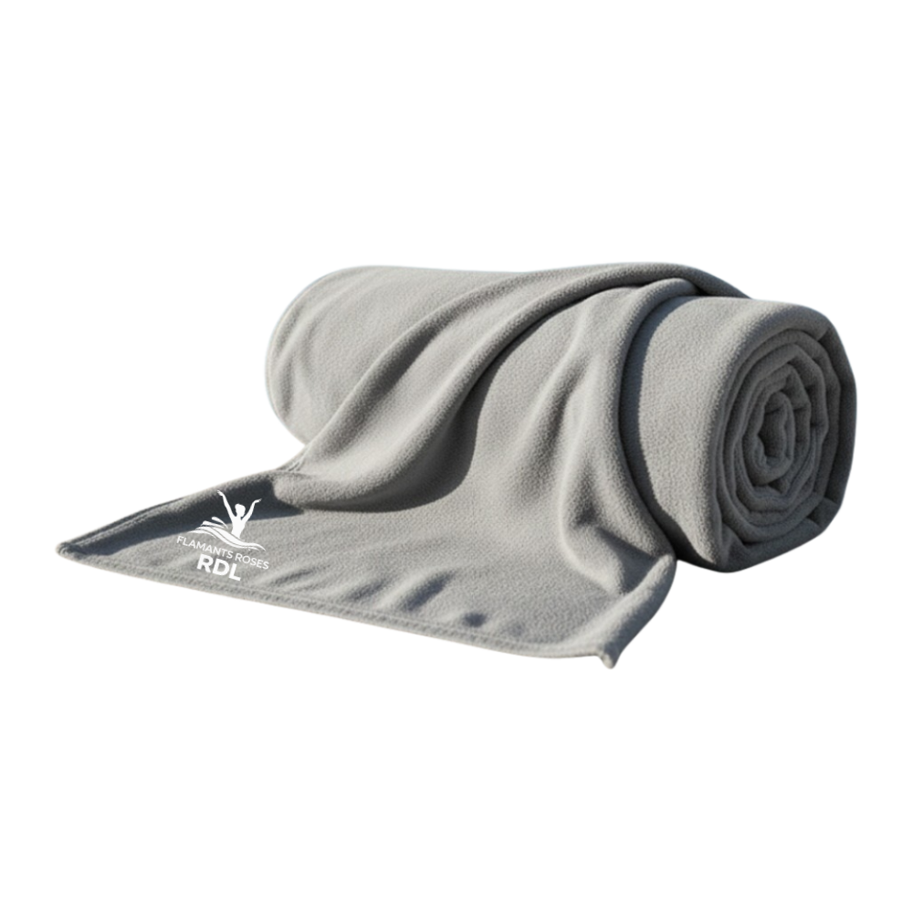 Flamants Roses - Serviette sportive en microfibres - Grade supérieur - Gris cachemire
